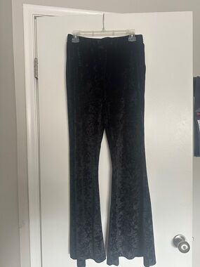 Disturbia Black Velvet Flare Pants